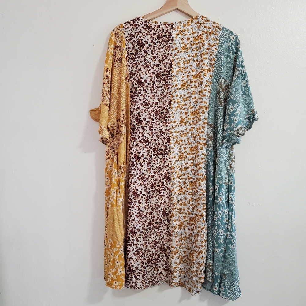 LAST ONE! NEW Umgee Plus Mixed Floral Print Ruffle Dress Pockets - Picture 12 of 12